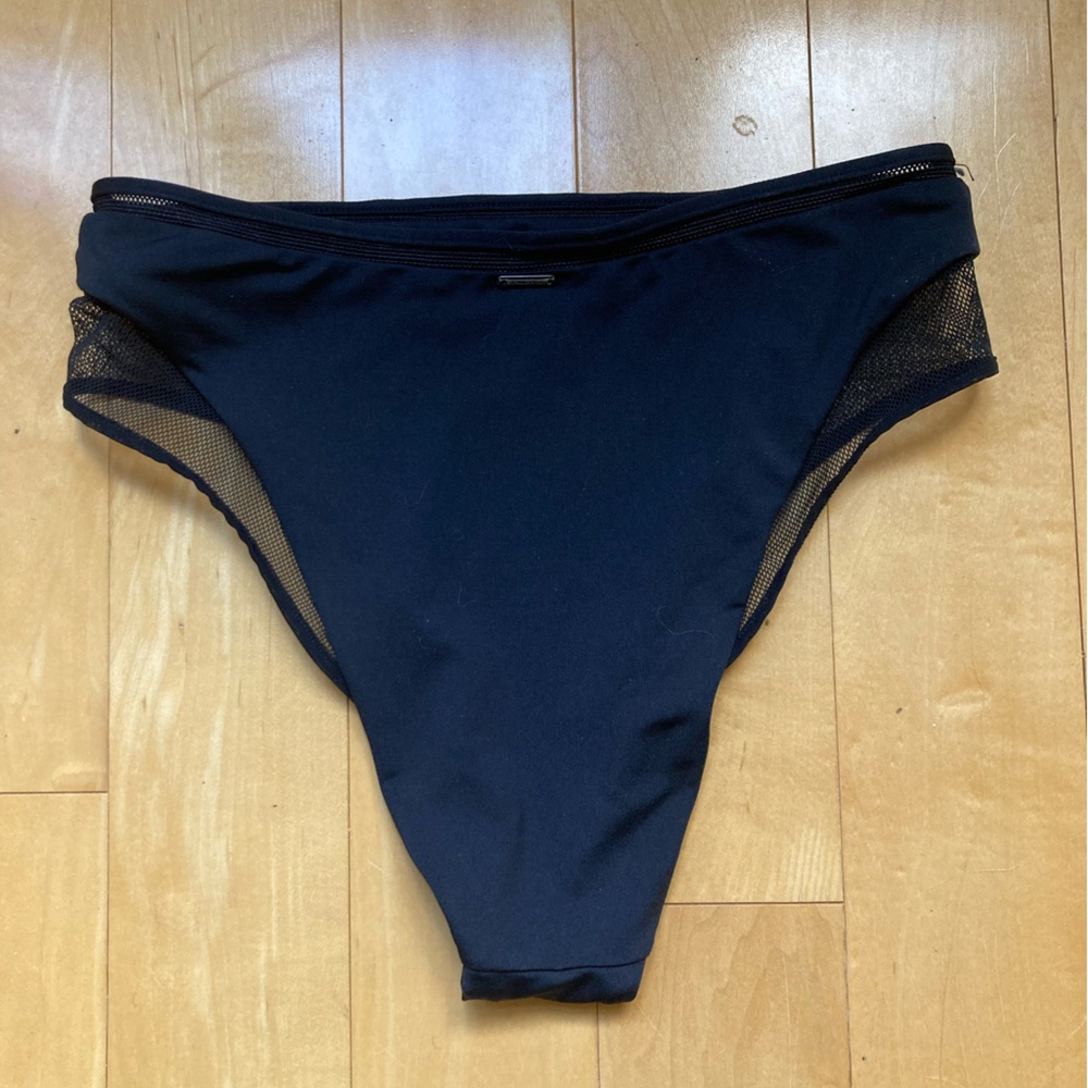 Victoria's Secret Black Cheeky Mesh High Waist Bikini Bottom - Picture 2 of 3